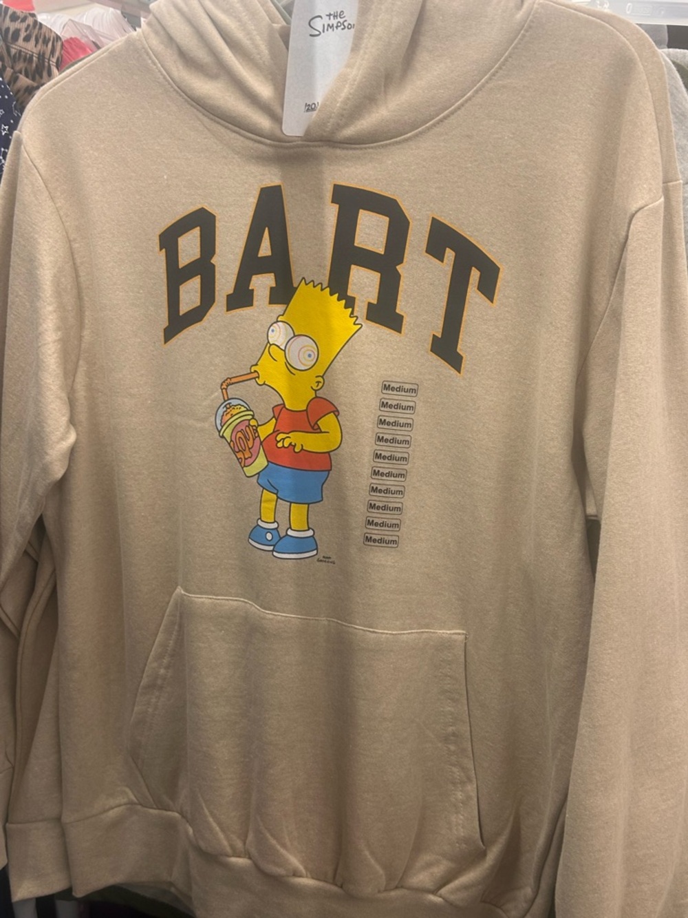 The Simpsons Bart Graphic Zip-Up Hoodie - Beige
